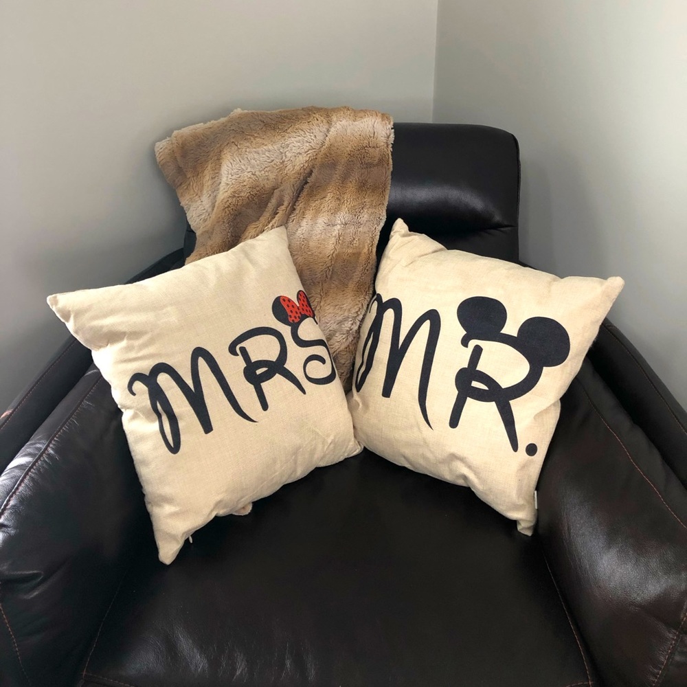 Mickey & Minnie Mouse Mr. & Mrs. Throw Pillows